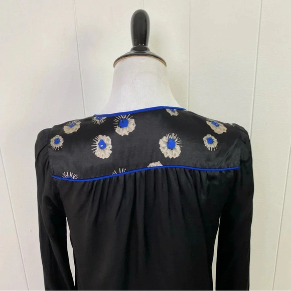 Rebecca Taylor Silk Floral Print Romantic Boho Y2K Career Poet Blouse Top Size 4 - Picture 8 of 13